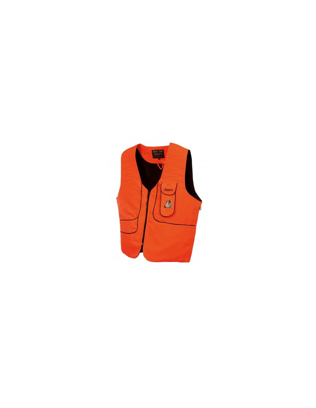 Chaleco fluorescente laranxa curto - Chaleco de caza de Benisport