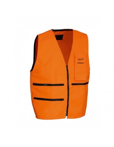 Chaleco naranja fluorescente “short” - Chaleco de caza de la marca  benisport ® de alta visibilidad, Ropa de caza