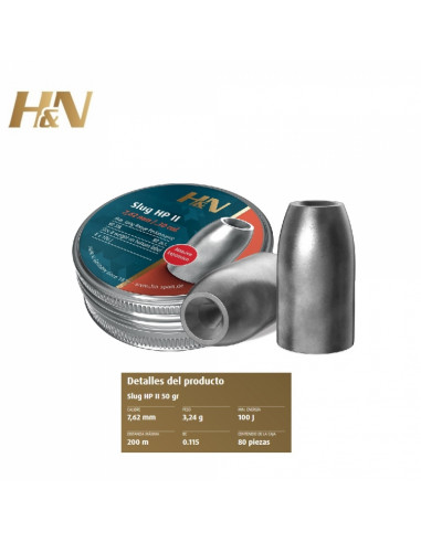 Balines H&N Slug HP II 7,62mm.