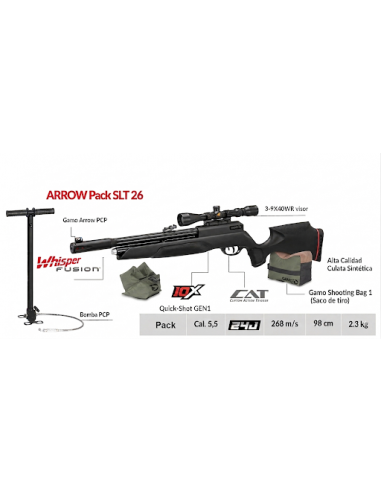 PACK Gamo ARROW SLT PCP+Bomba+Visor+Saco